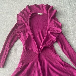 Etro Fuchsia Ruffle Cardigan